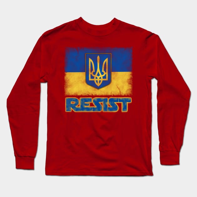 Ukraine RESIST Long Sleeve T-Shirt by DistractedGeek